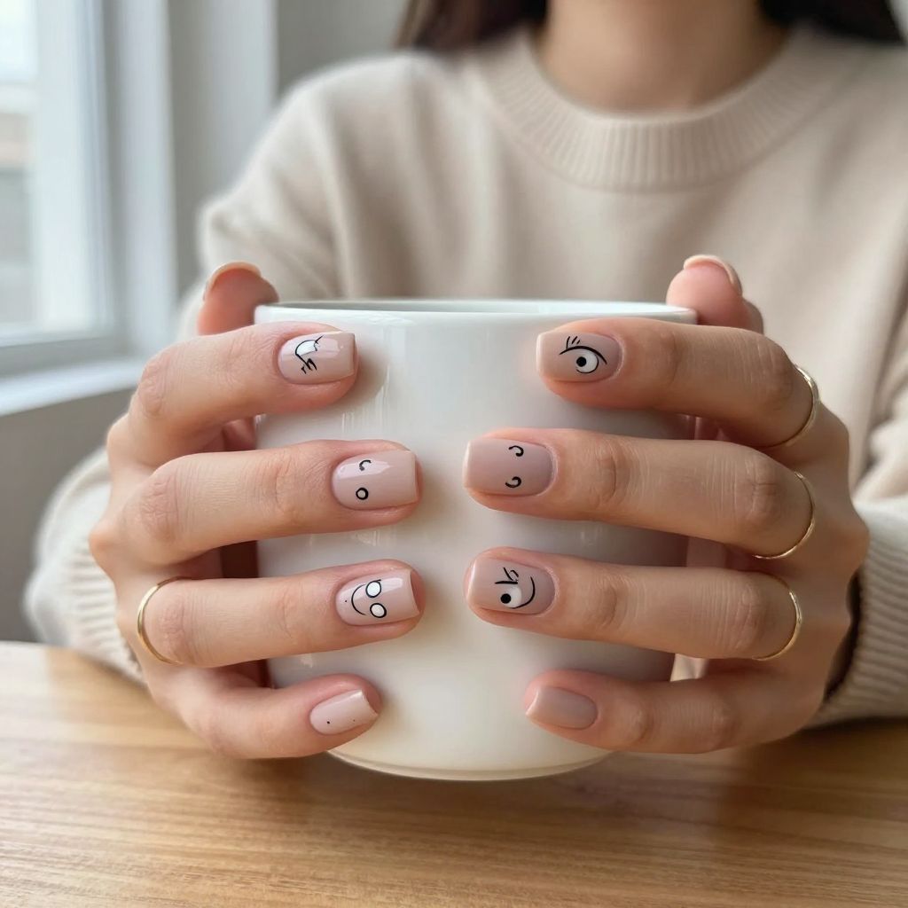 Lazy Eye Cartoon Nails