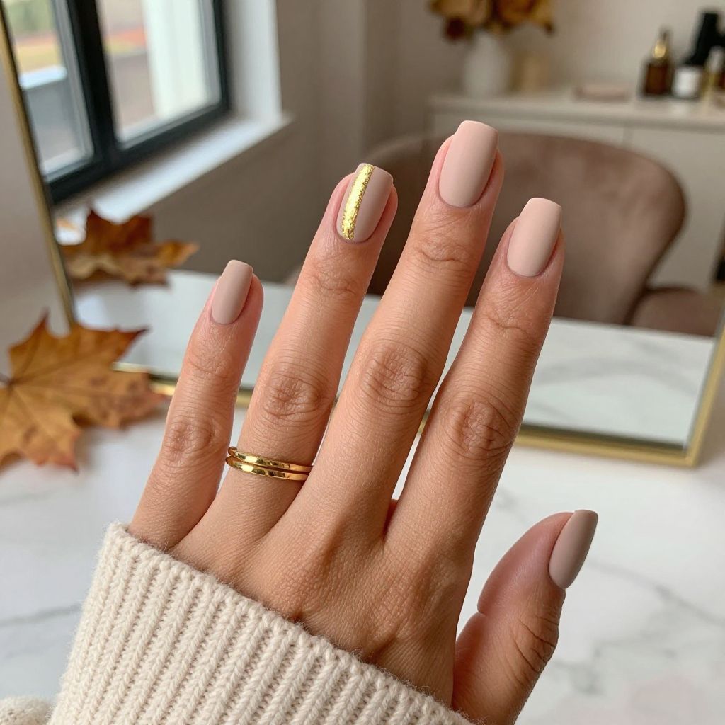 Matte Nude with Gold Flare