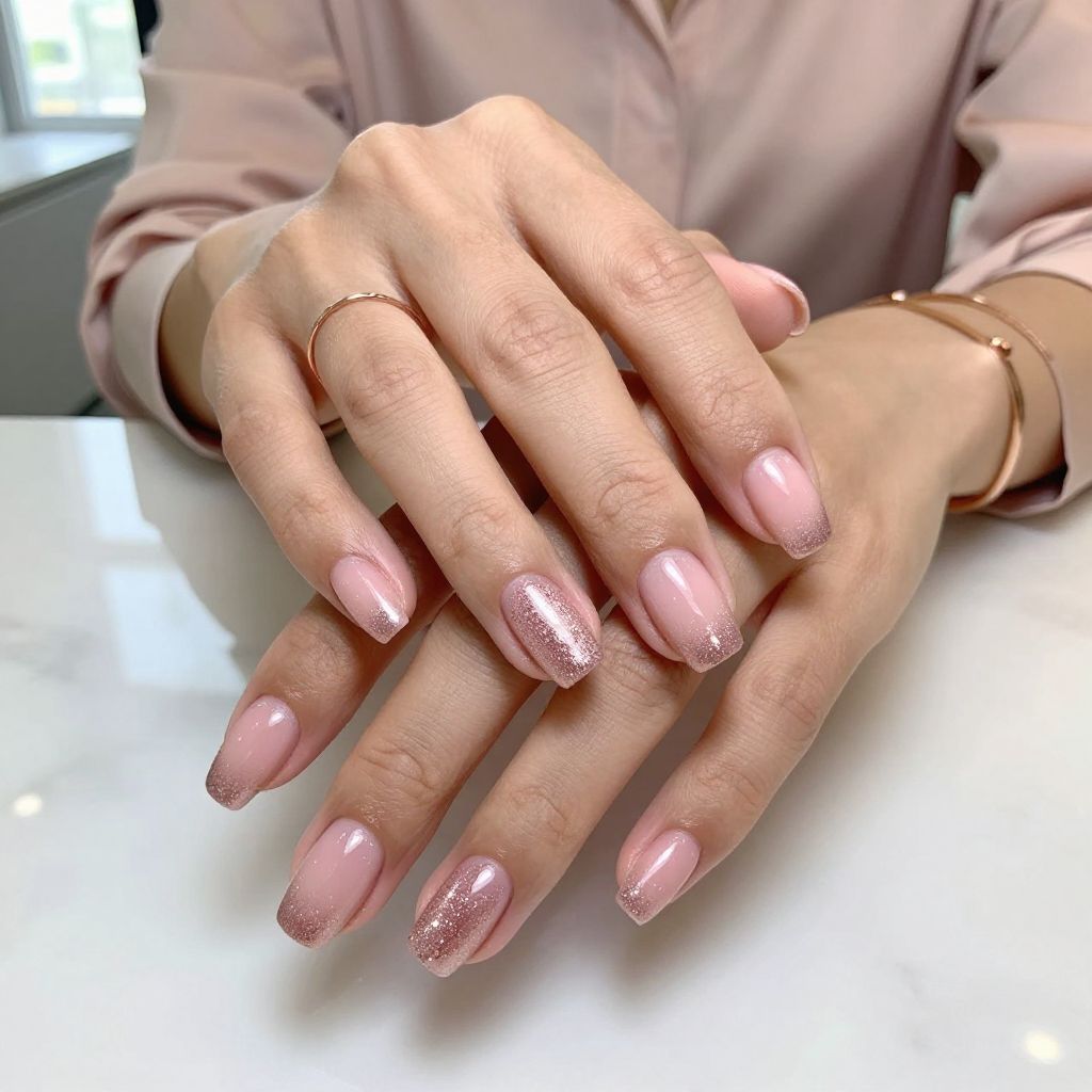 Soft Pink Glitter Ombre