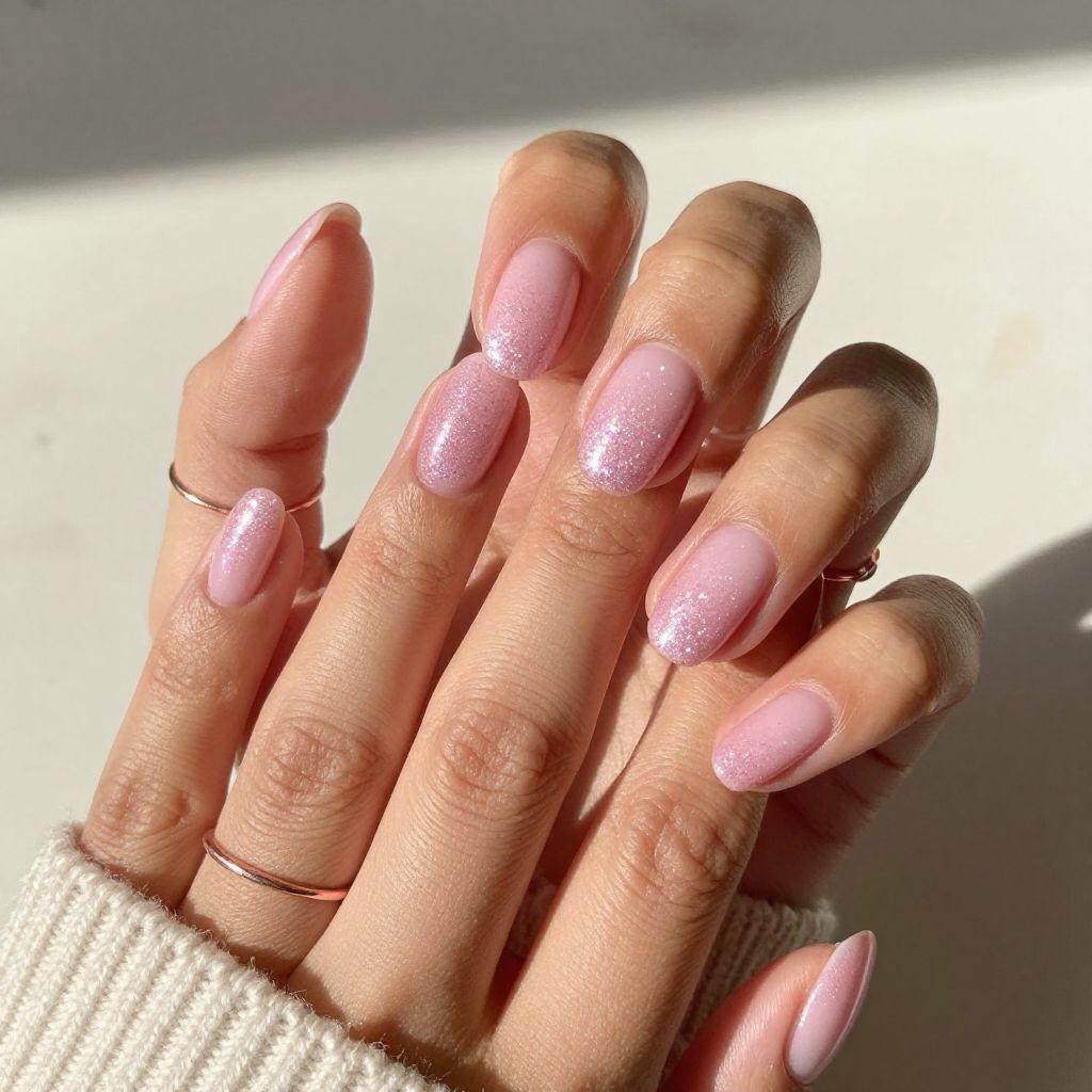 Pastel Pink Glitter Gradient