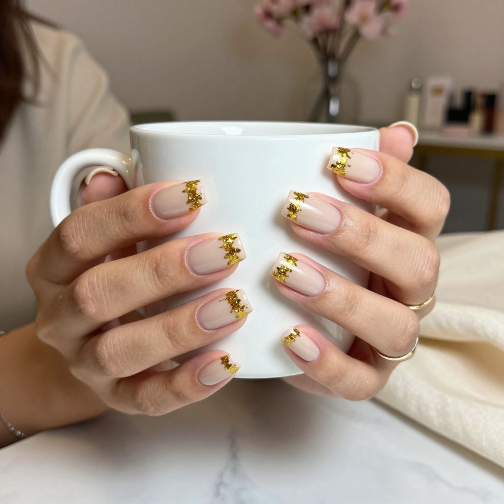 Gold Glitter French Splash