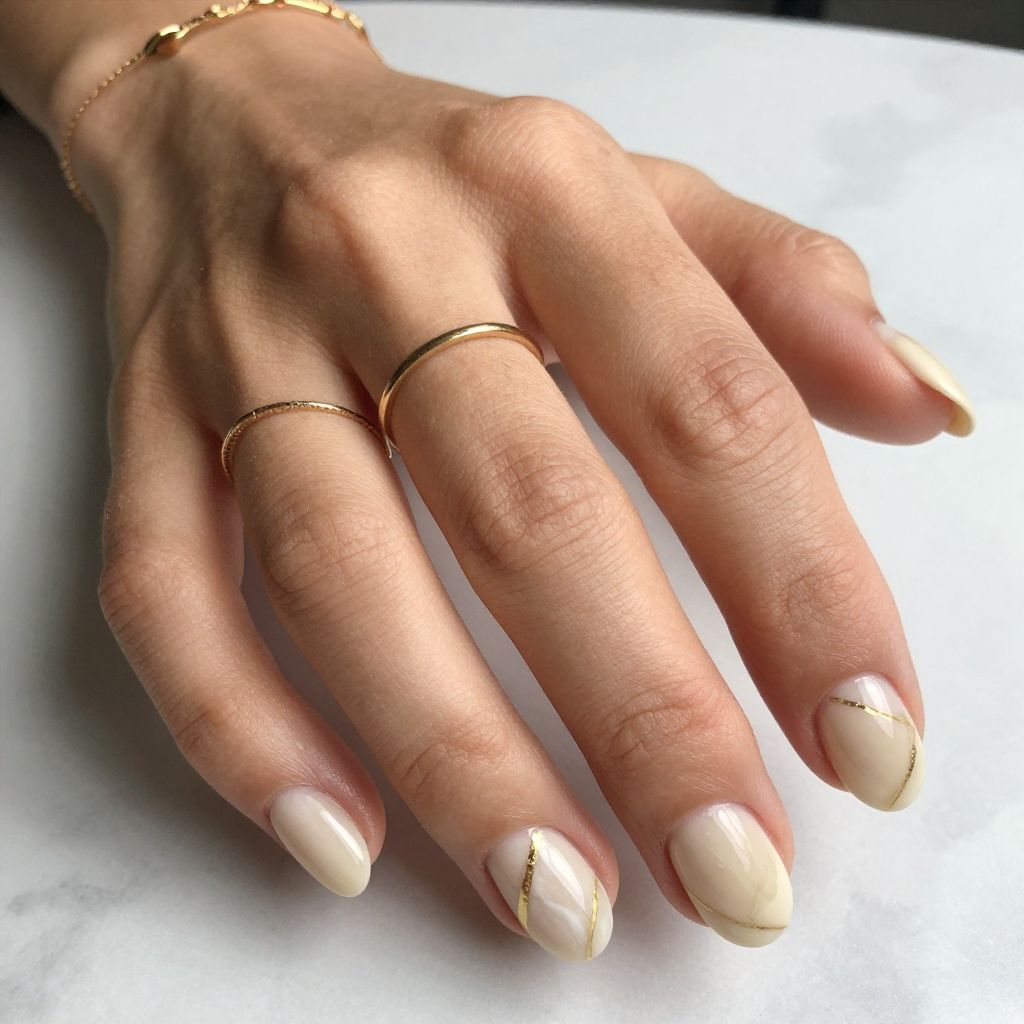 Soft Gold Nude Marble Effect