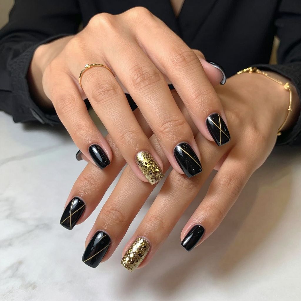 Gold and Black Geometric Chic