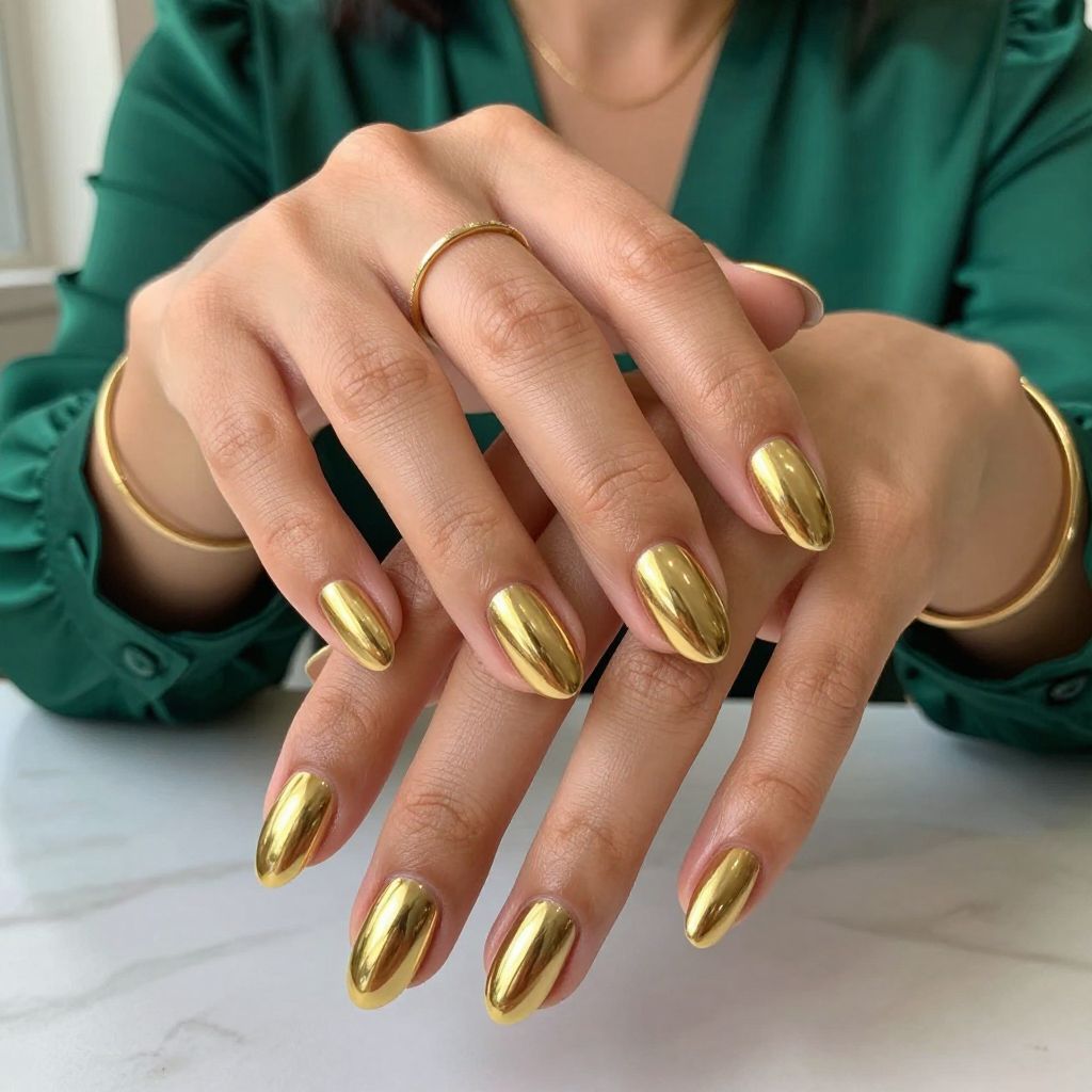Shimmering Gold Chrome Elegance