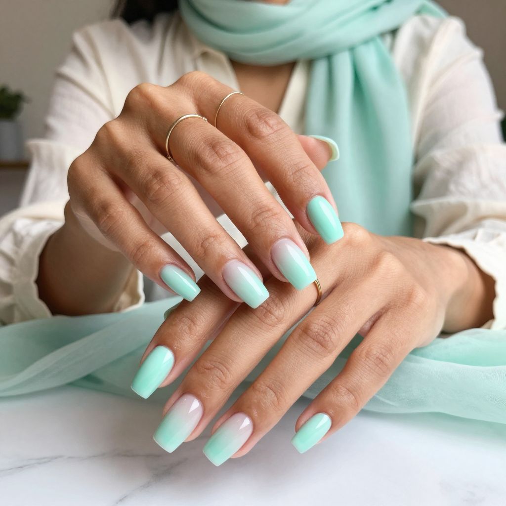 Frosted Mint with Clear Tips