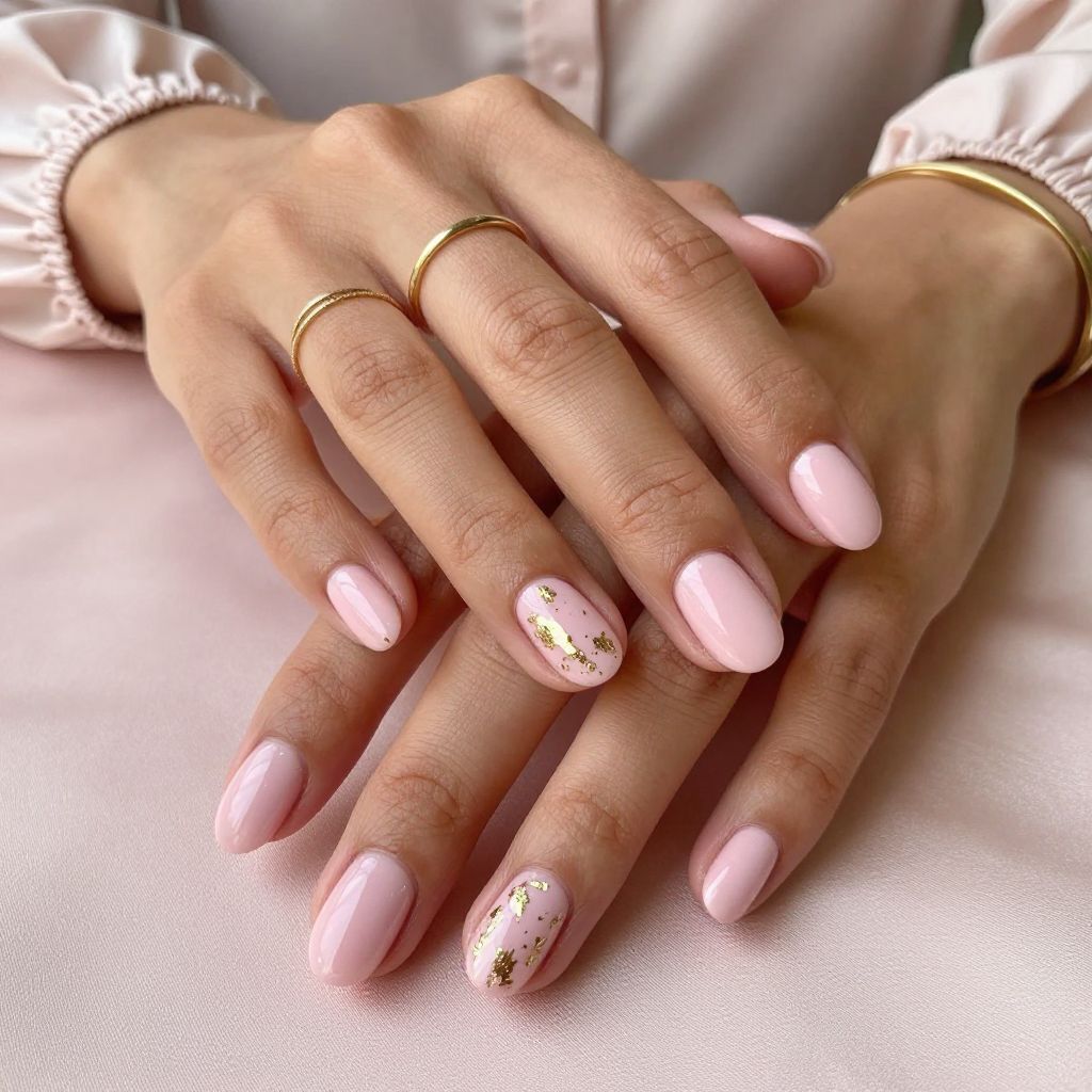 Soft Pink with Gold Foil