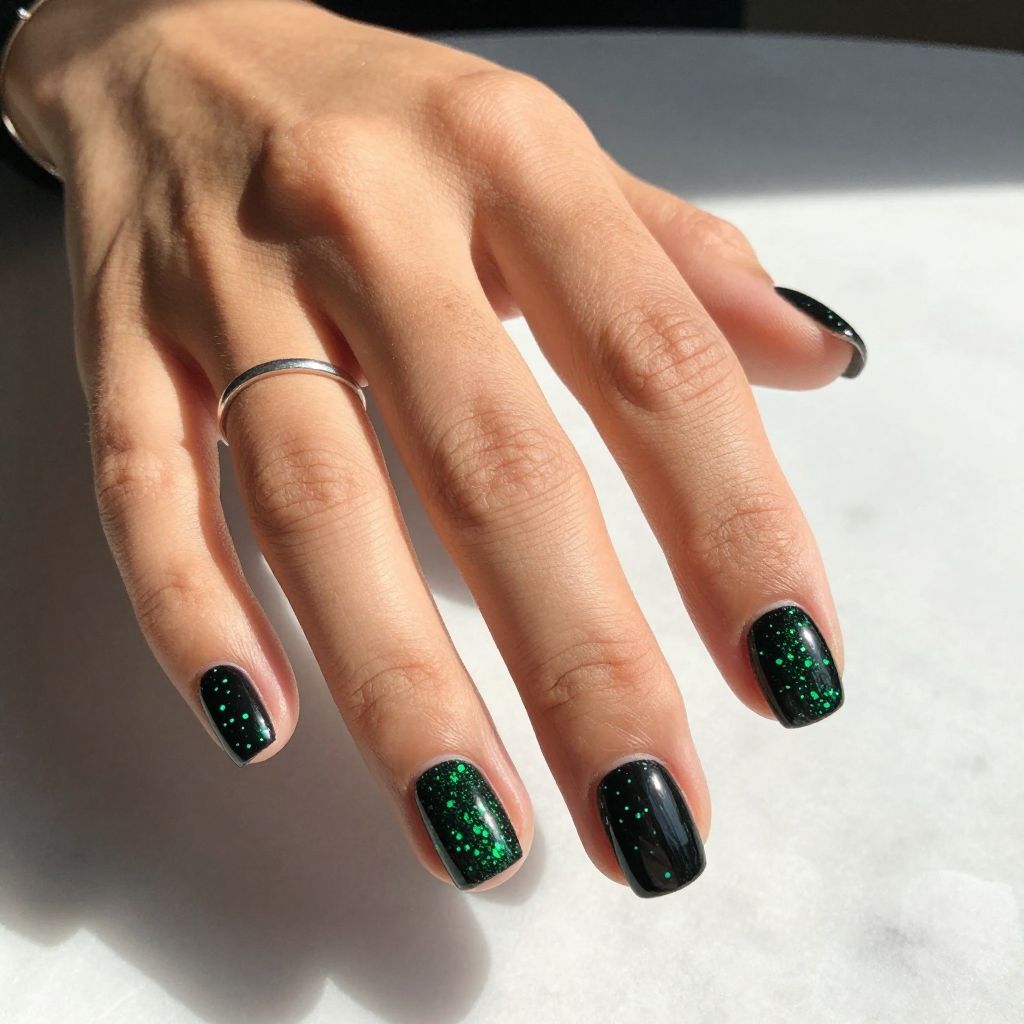 Green Glitter Polka Dot Chic