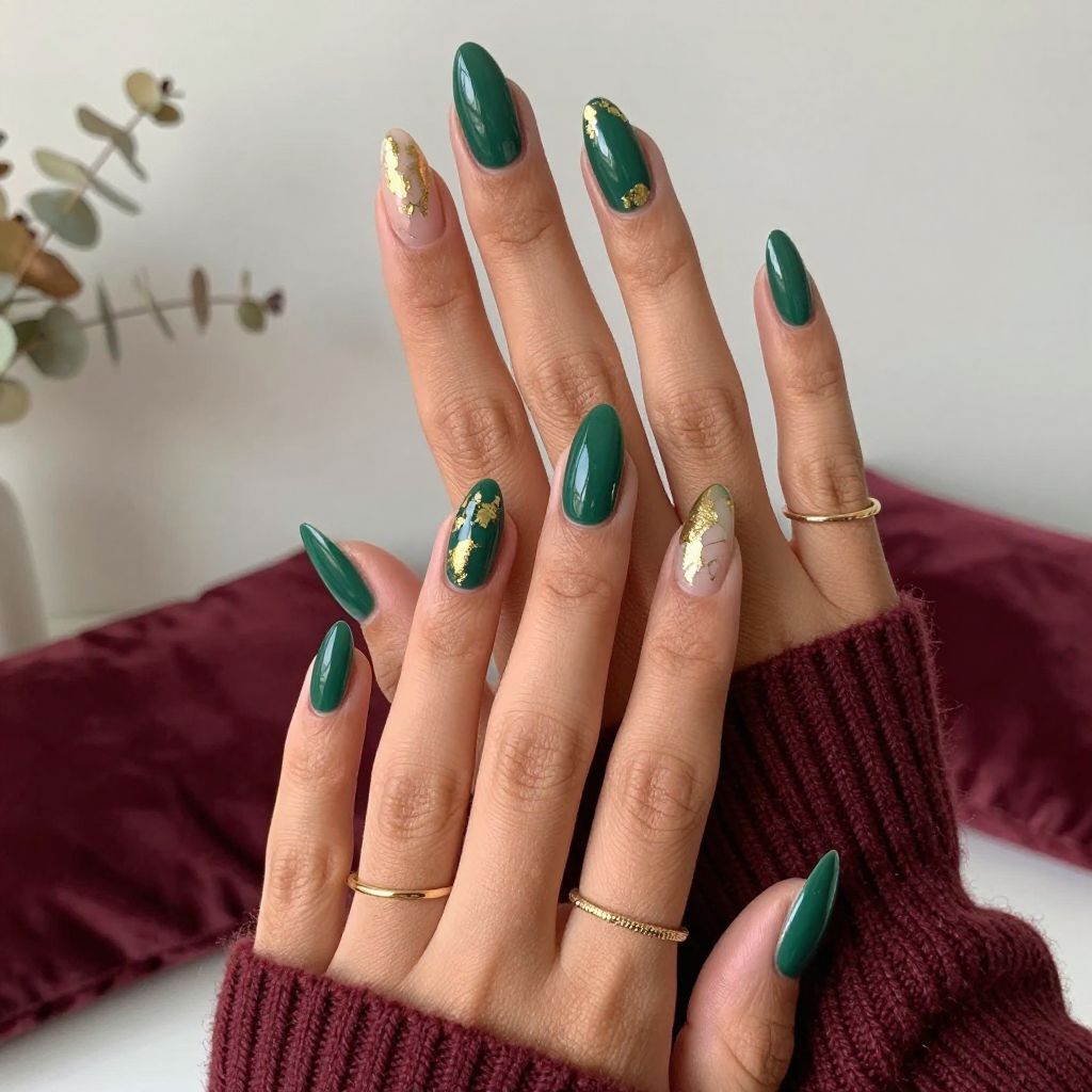 Deep Pine Green with Matte Gold Foil