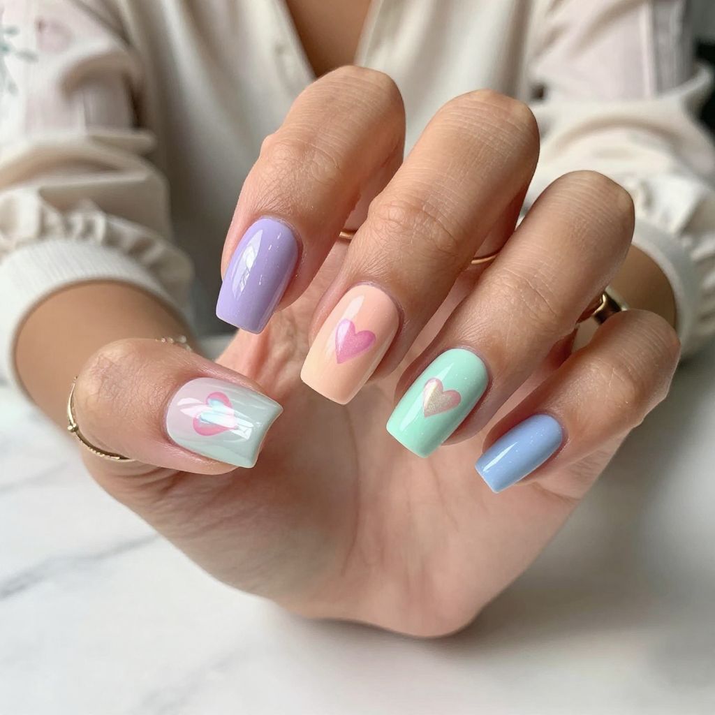Pastel Rainbow Heart Burst