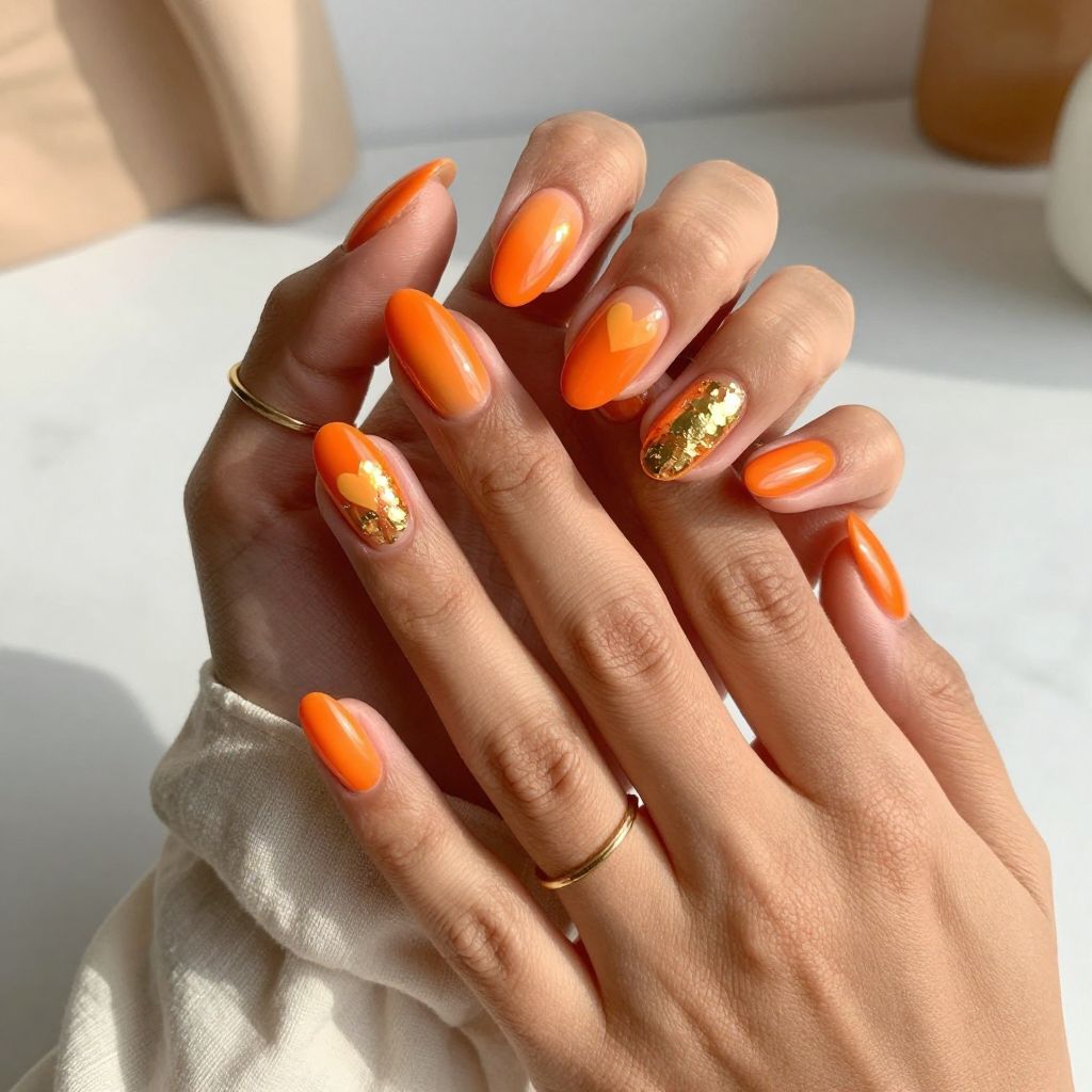 Sunset Orange Heart Glow