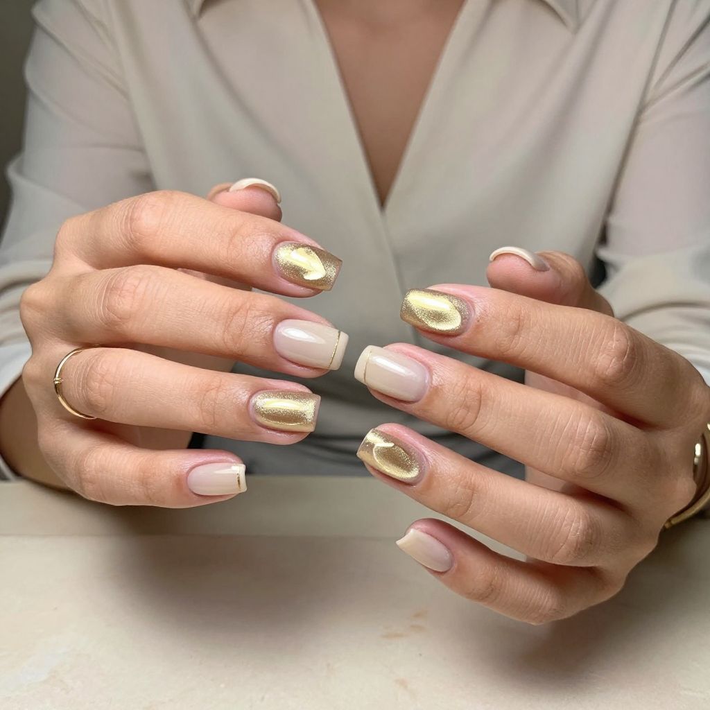 Golden Nude Heart Shine