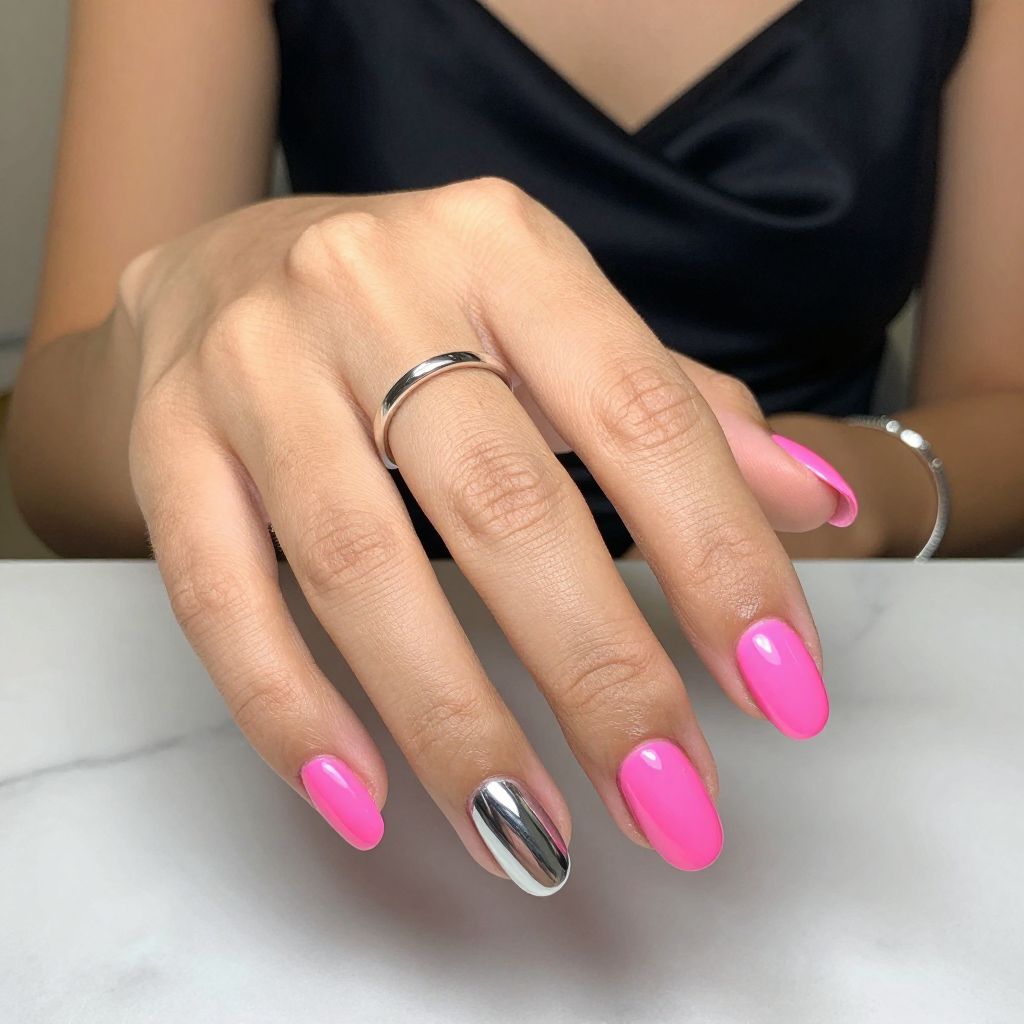 Hot Pink with Chrome Mirror Accents