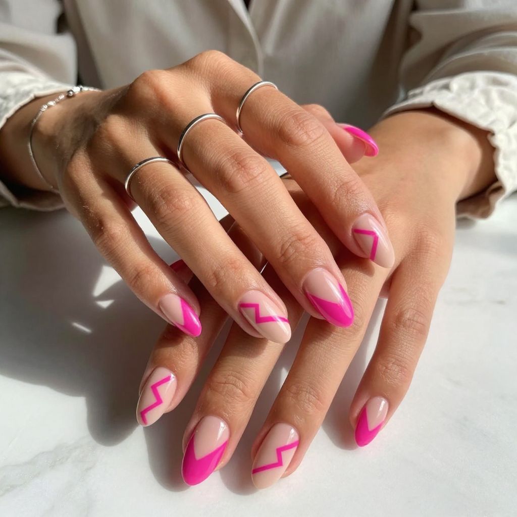 Hot Pink Chevron Geometry