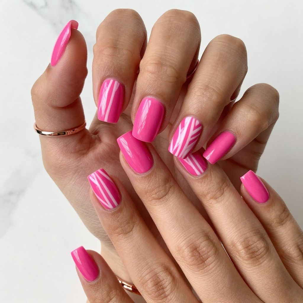 Hot Pink Candy Stripe Elegance