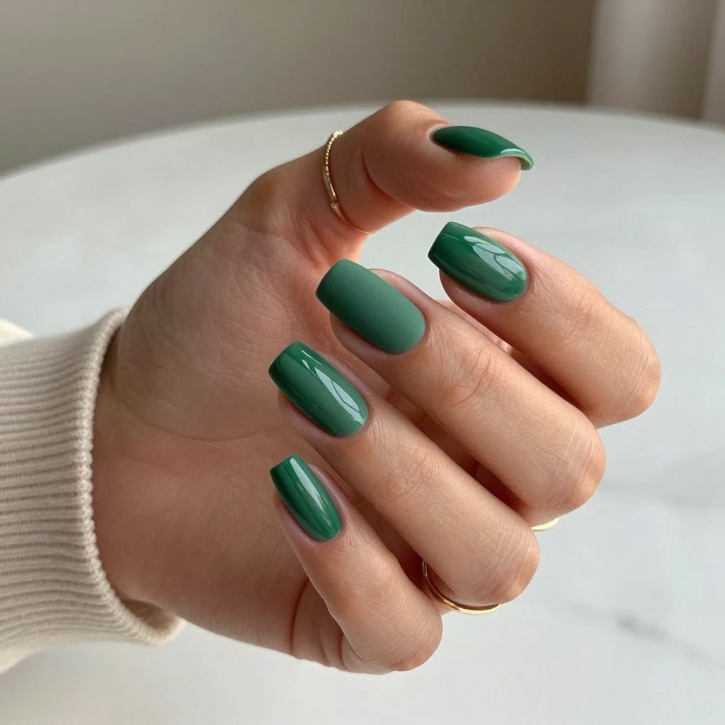 Matte Hunter Green with Clear Negative Space