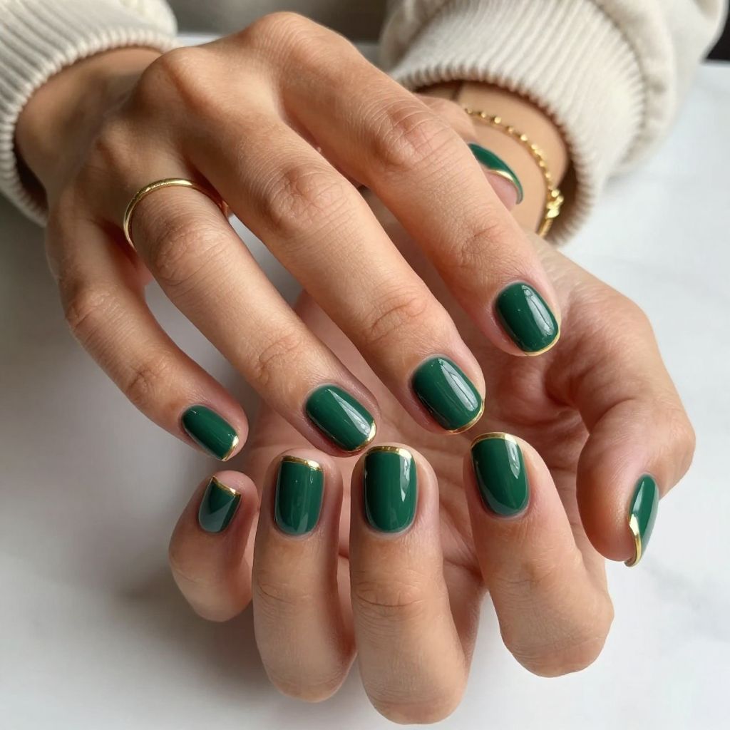 Hunter Green with Minimalist Metallic Tips