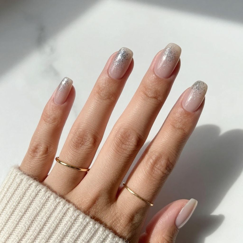 Glitter Fade with Nude Base