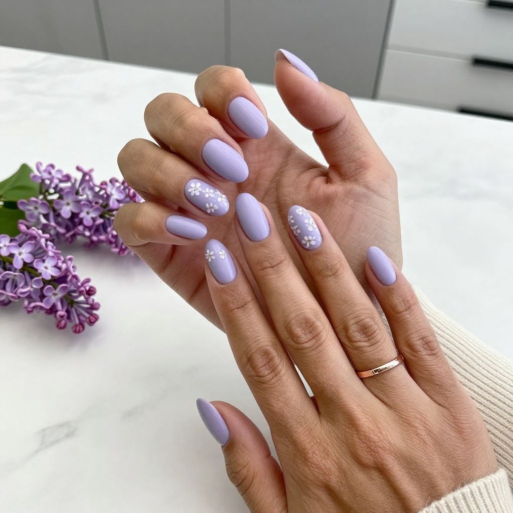 Lavender with Delicate Floral Decals