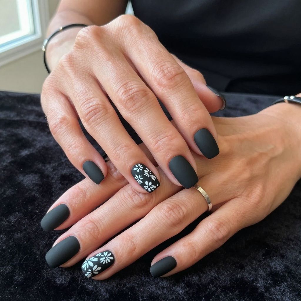 Matte Black Floral Couture
