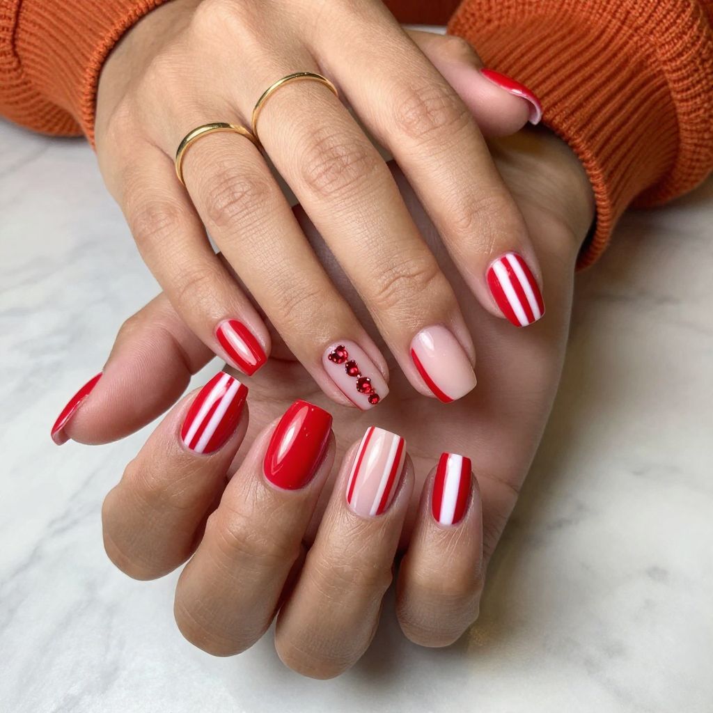 Red and White Stripe Modernism