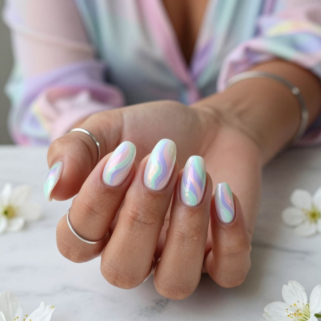 Shimmering Iridescent Waves