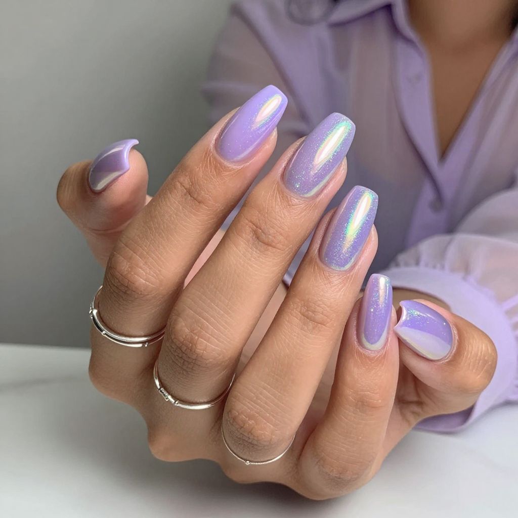 Lavender Chrome with Holographic Shine