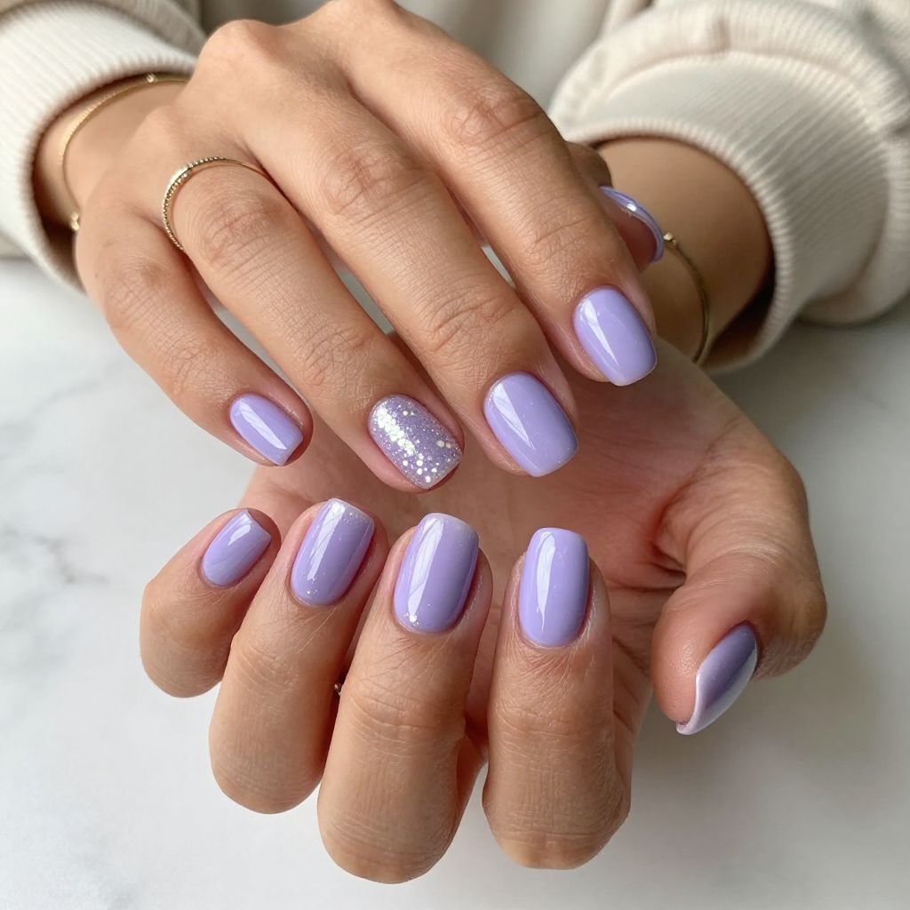 Lavender Chrome with Pearl Glitter Highlight