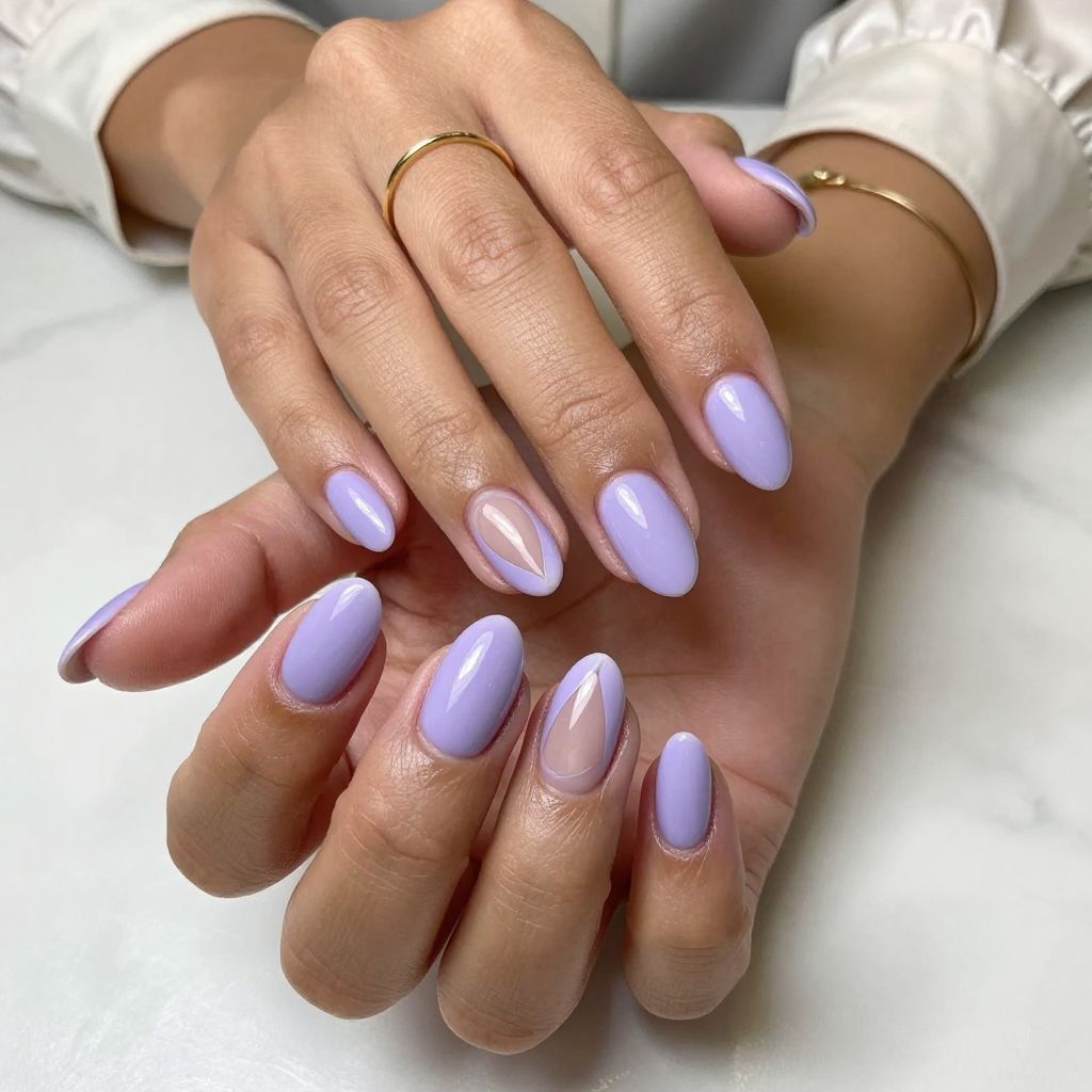 Lavender Chrome with Negative Space Cutouts