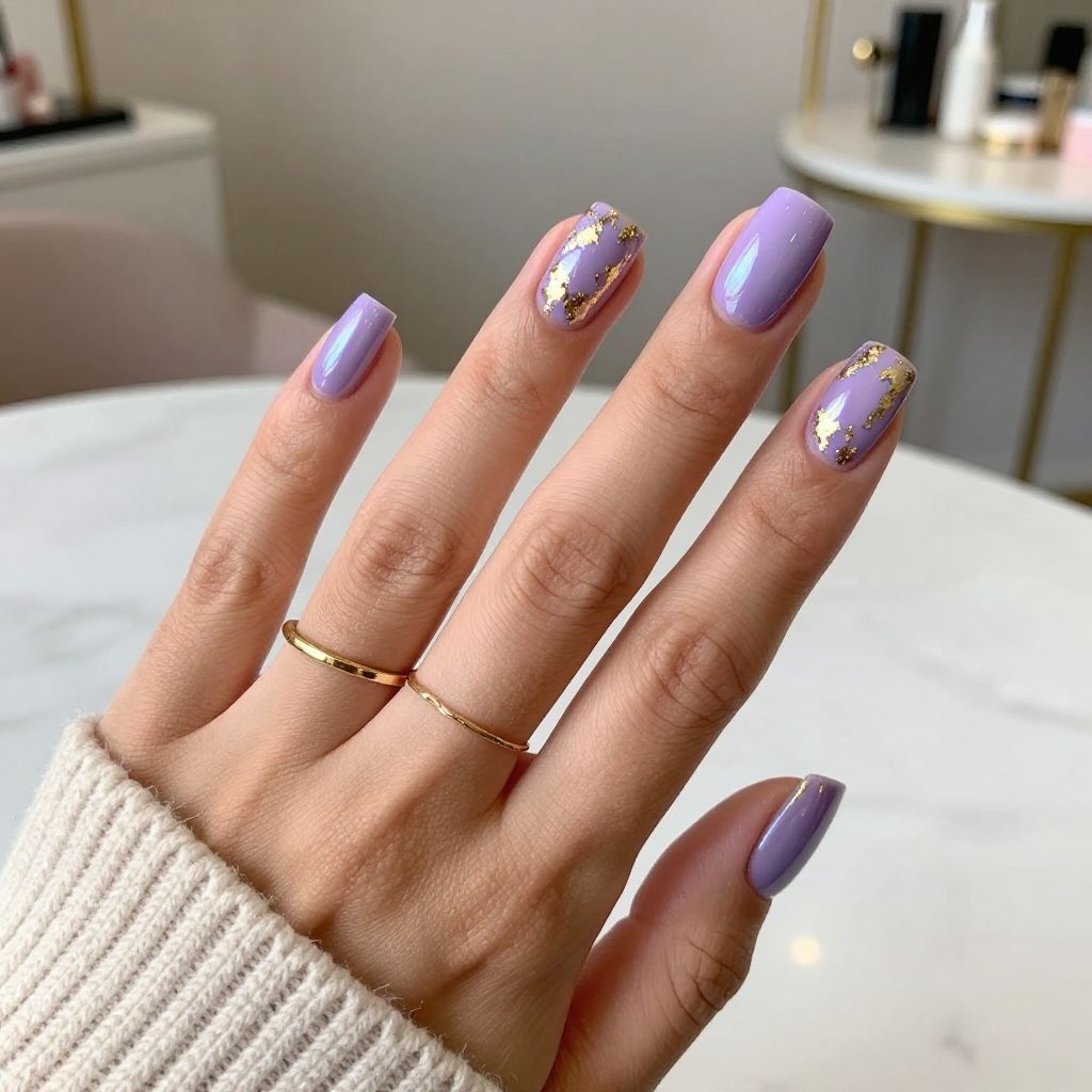 Lavender Chrome with Gold Foil Highlights