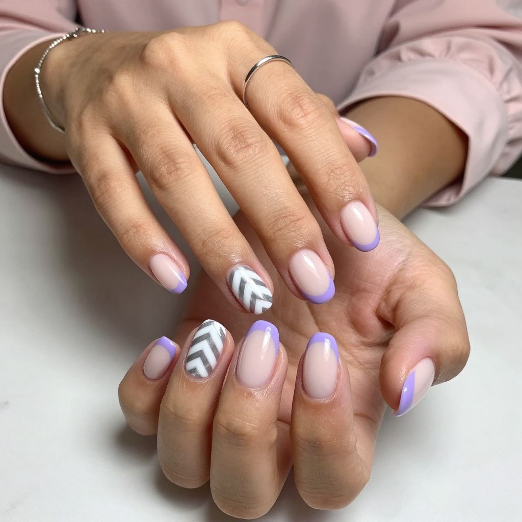 Lavender Tip with Chevron Accent