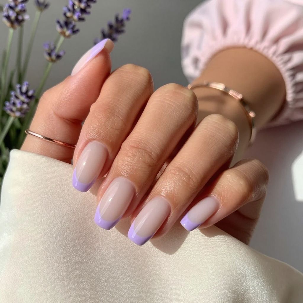 Ombre Lavender French Tips