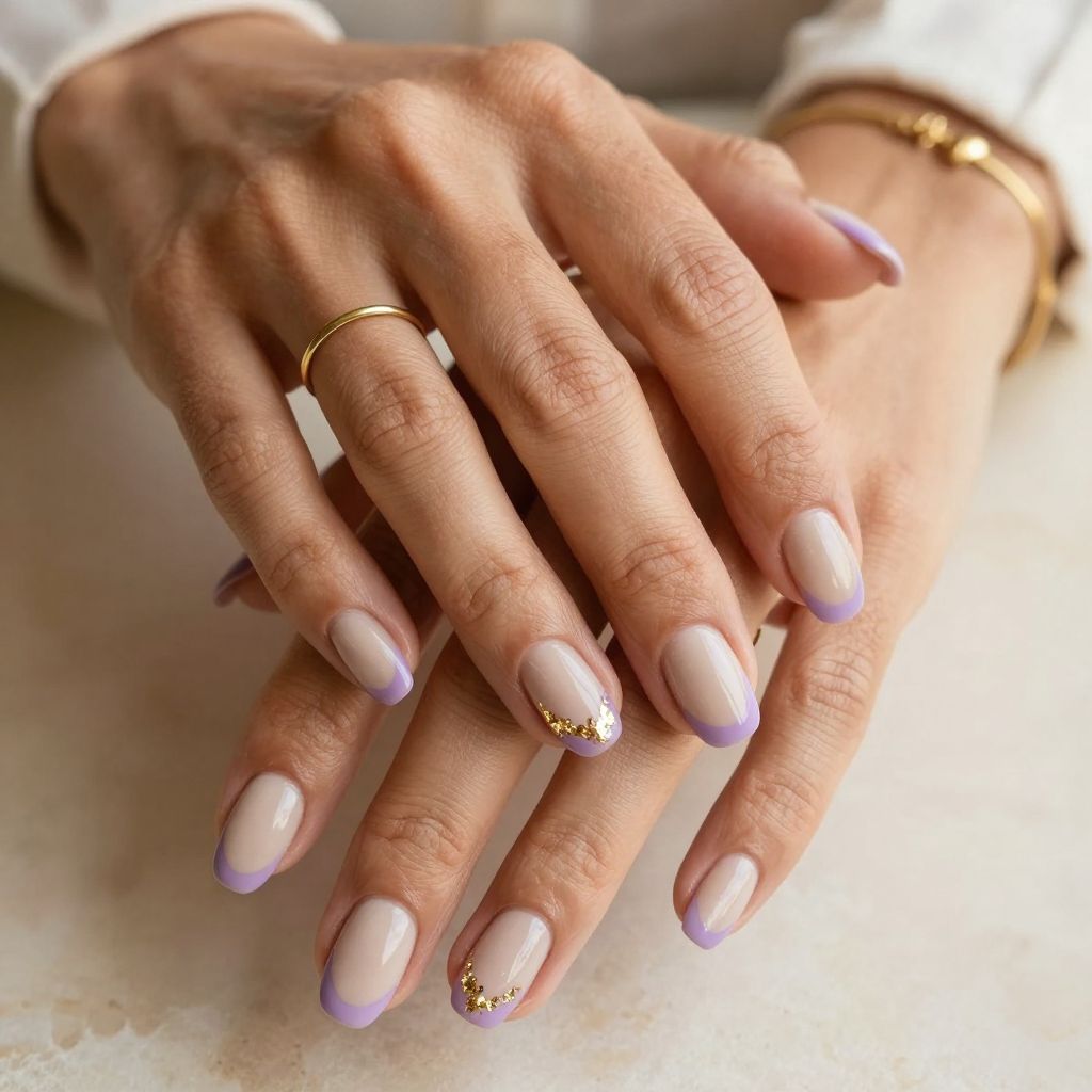 Lavender Tips with Gold Foil Accents
