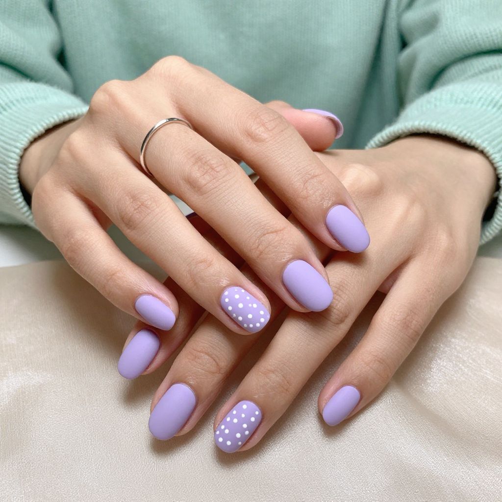 Lavender Milk Matte with Dot Cluster Accent