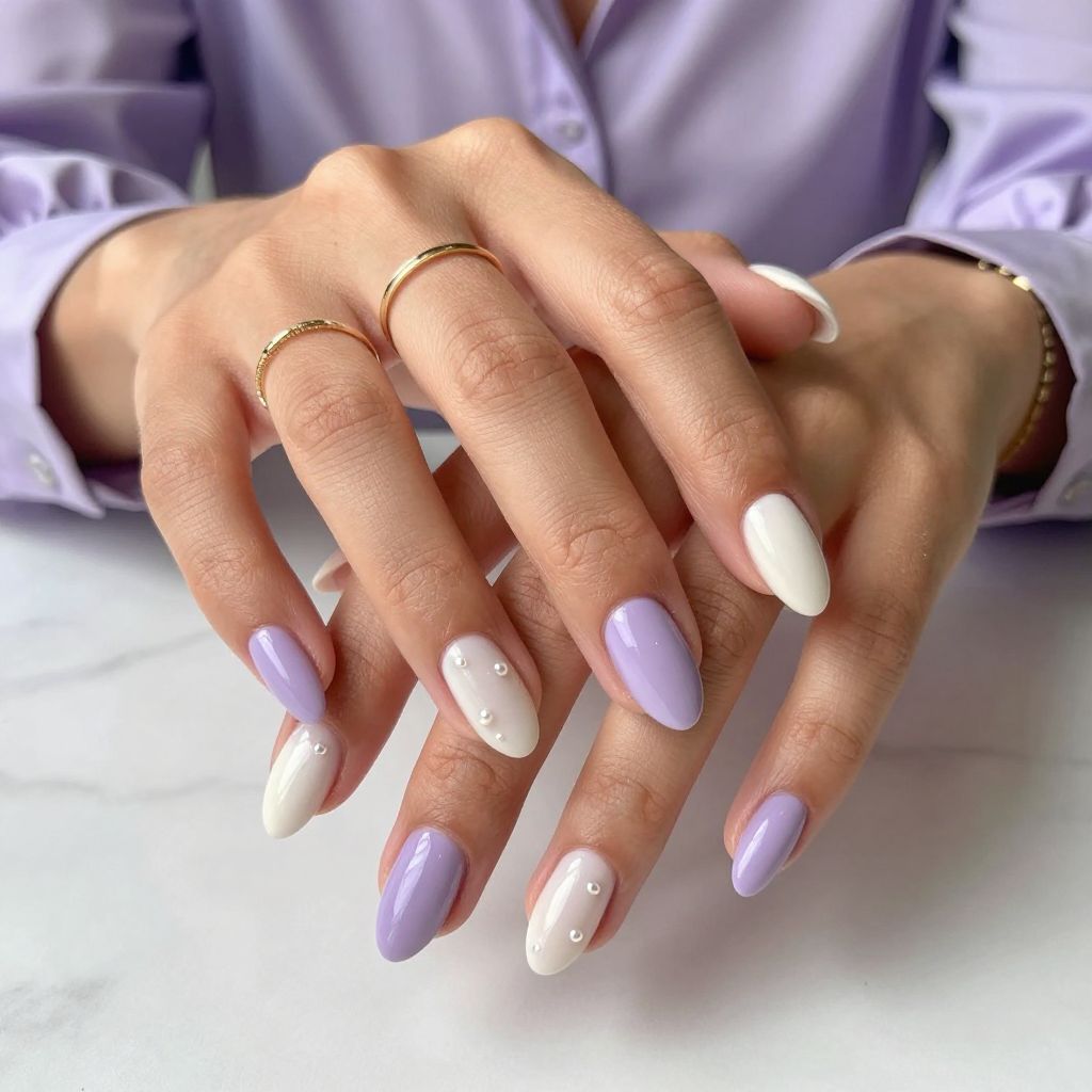Lavender Milk with Pearl Embellishments