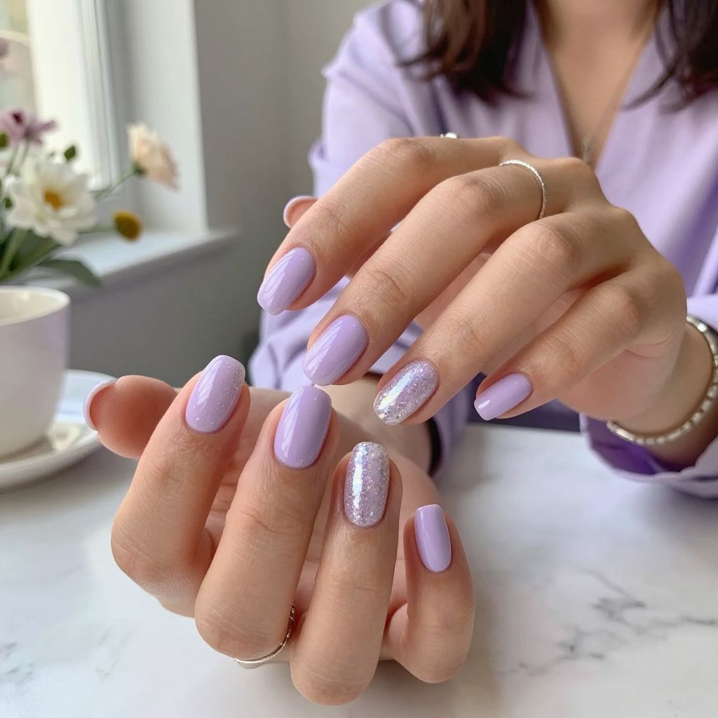 Lavender Milk with Glitter Accents