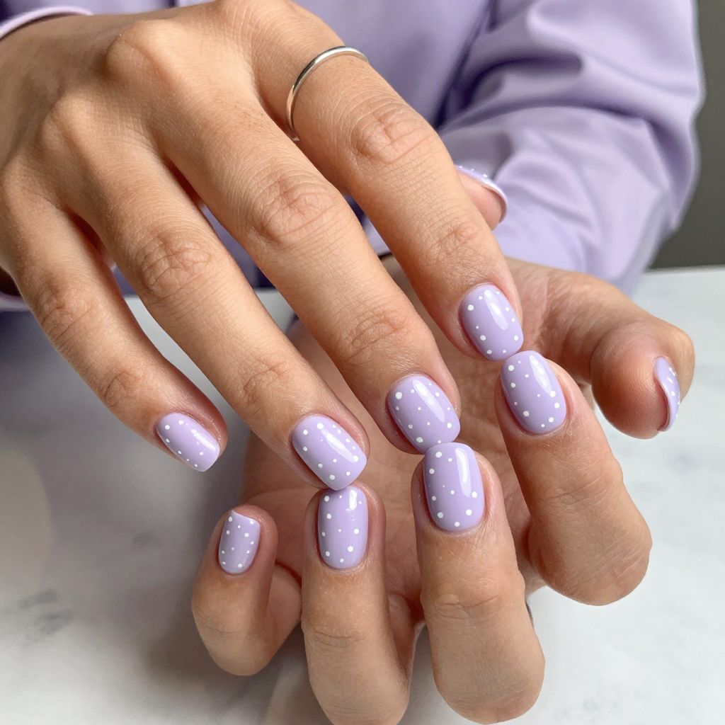 Pastel Lavender Milk with Polka Dots