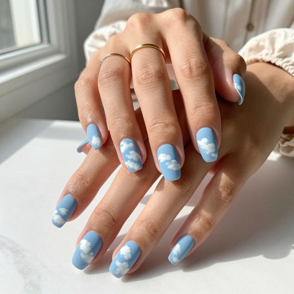 Cloudy Sky Nails