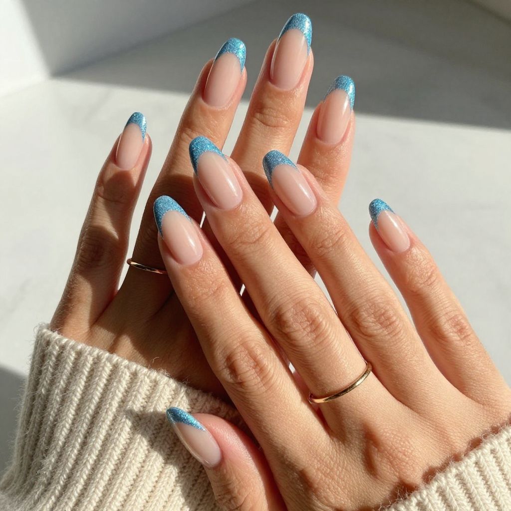 Blue Glitter French Curve