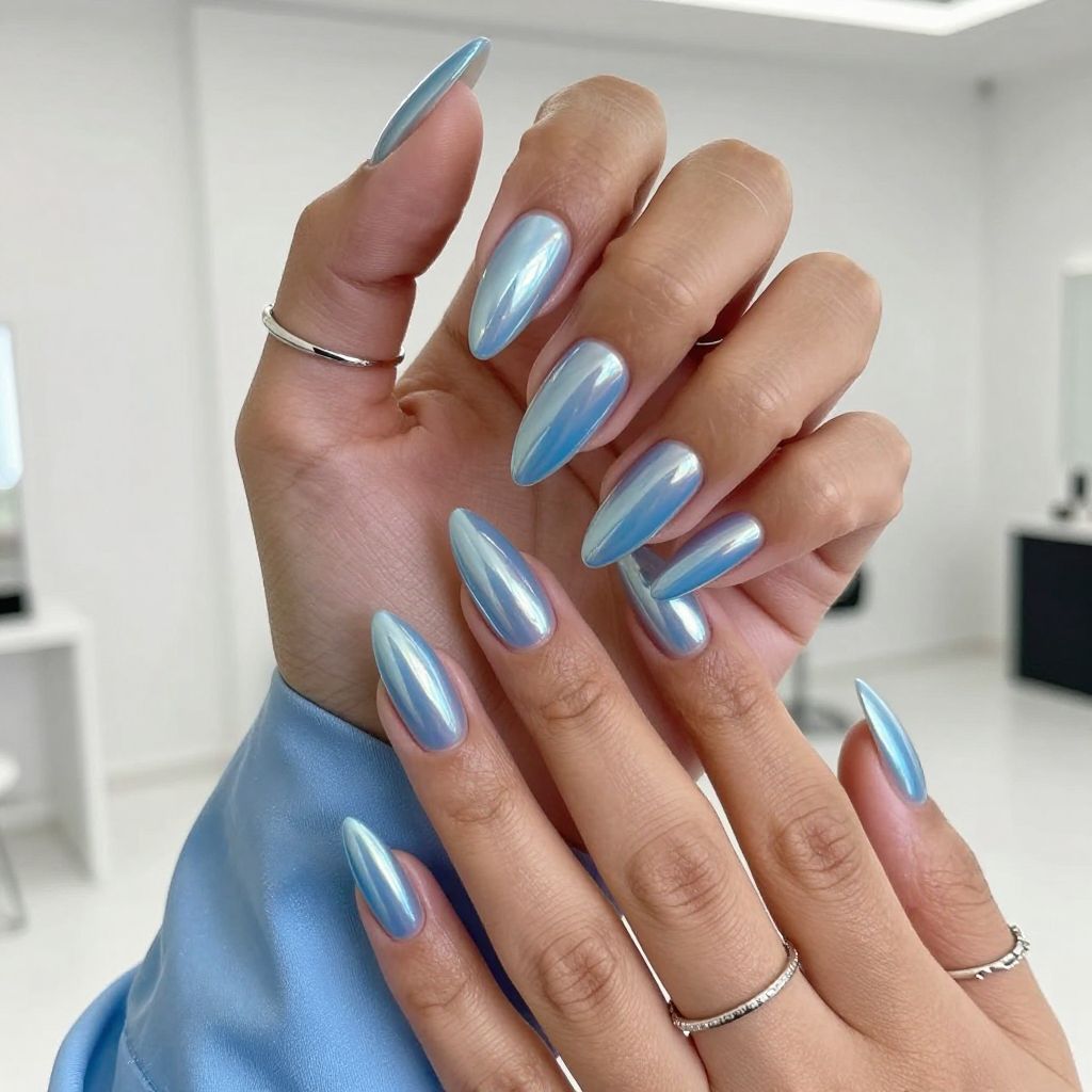 Icy Blue Chrome Glam