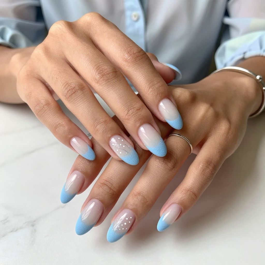 Frosted Sky Blue Tips