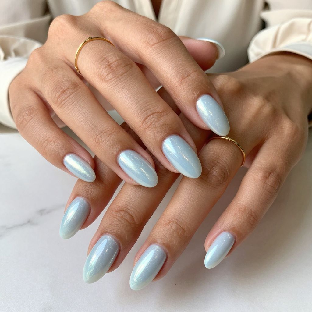 Shimmery Pearl Blue Elegance