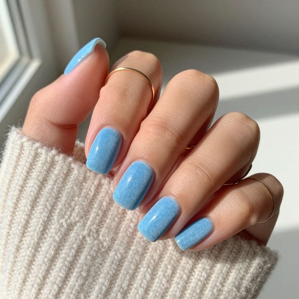 Textured Blue Velvet Touch