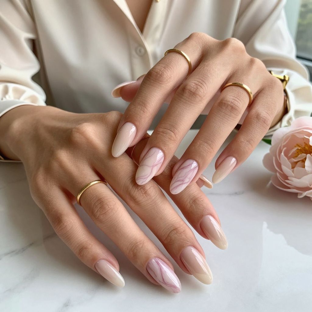 Nude and Pink Marble Fusion