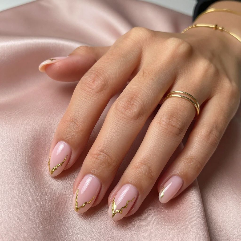 Pink and Gold Veining with Gloss
