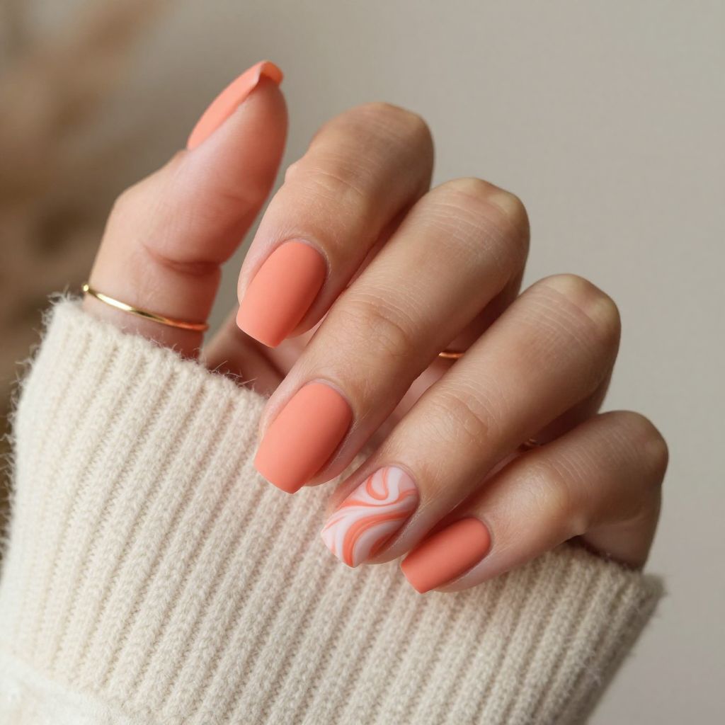 Soft Coral Marble with Matte Finish