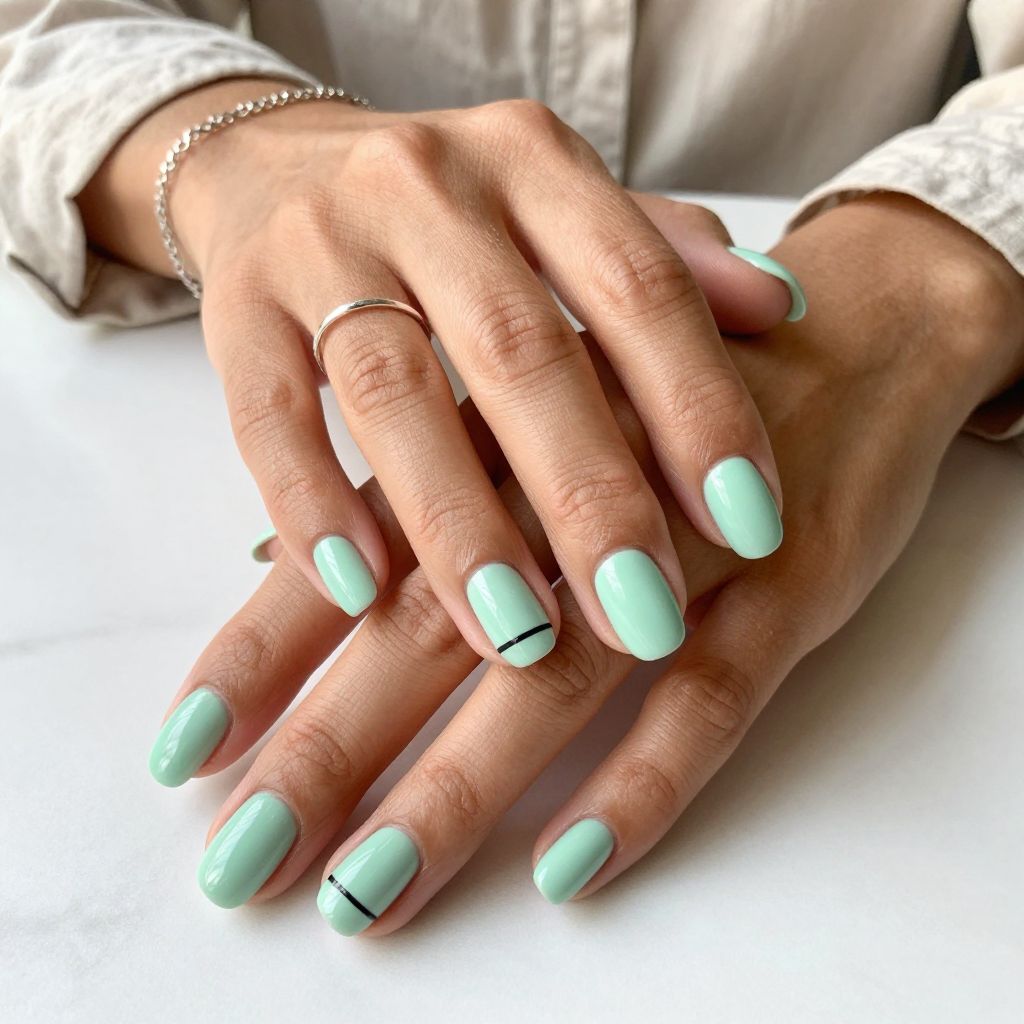 Mint Green Minimalist Lines