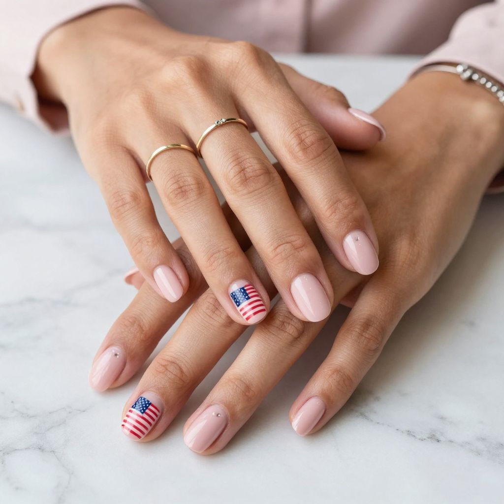 Soft Pink with Subtle Flag Details