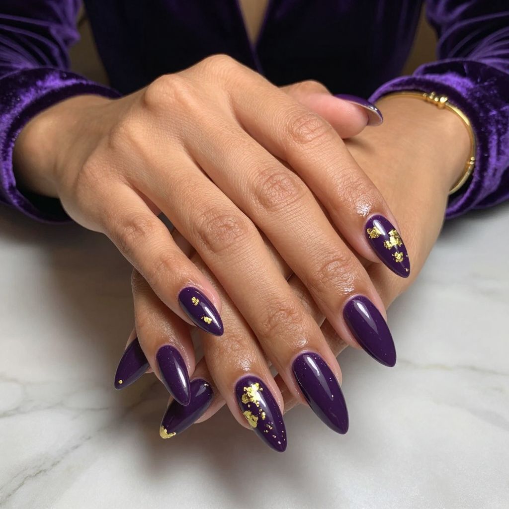 Eggplant Elegance with Gold Foil