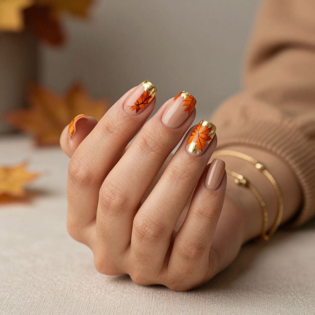 Autumn Leaf Nail Art