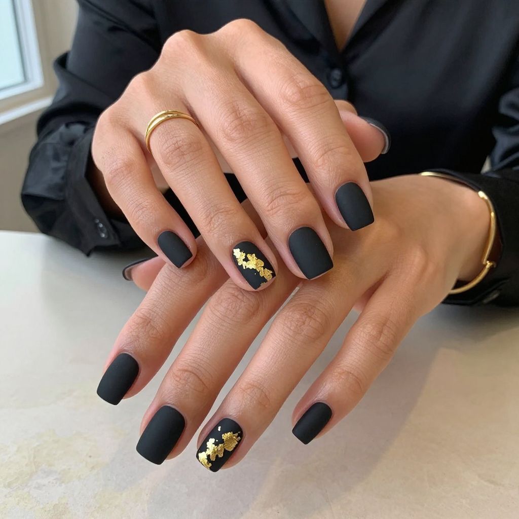 Matte Black With Gold Foil